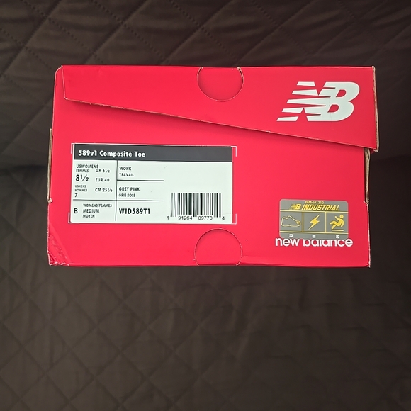 New Balance Women's Composite Toe 589v1 Industrial Shoe in Gray and Pink 8.5 NWT - Picture 7 of 7